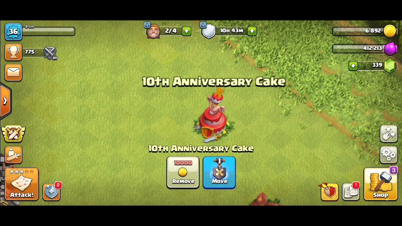 Clash Of Clans 10th Anniversary Cake