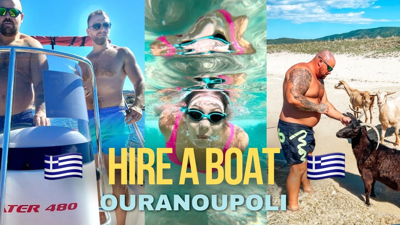 Ouranopoli - we hired a boat to explore drenia islands