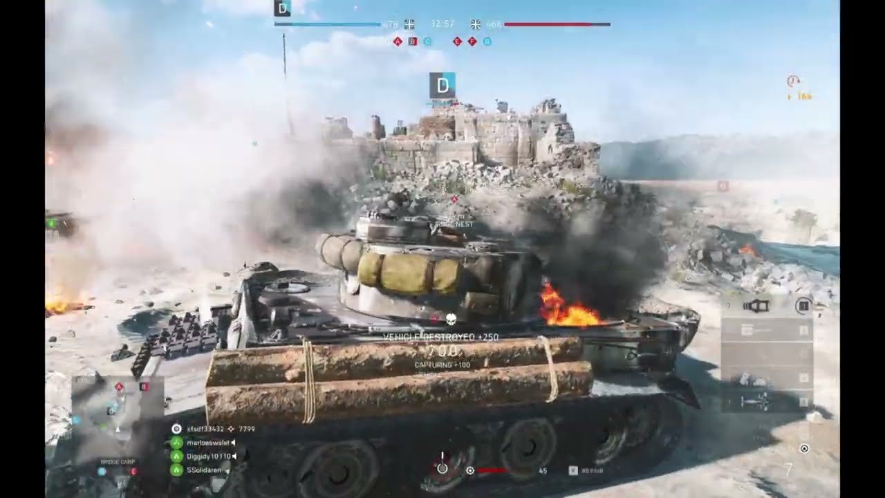Battlefield 5:Tiger tank and full action