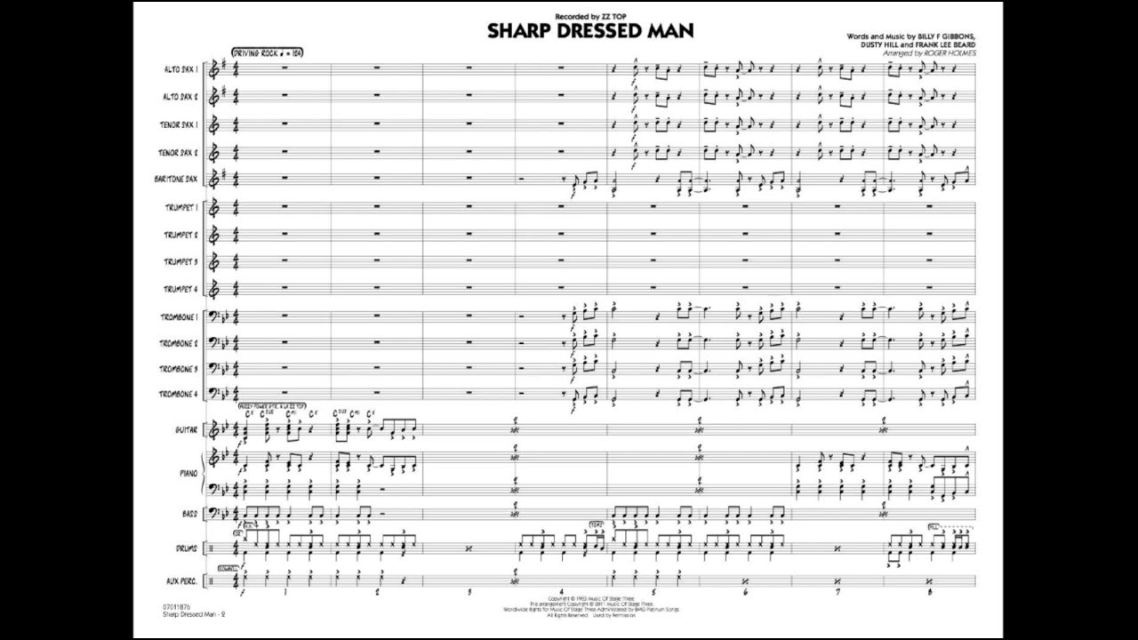 Sharp Dressed Man arranged by Roger Holmes