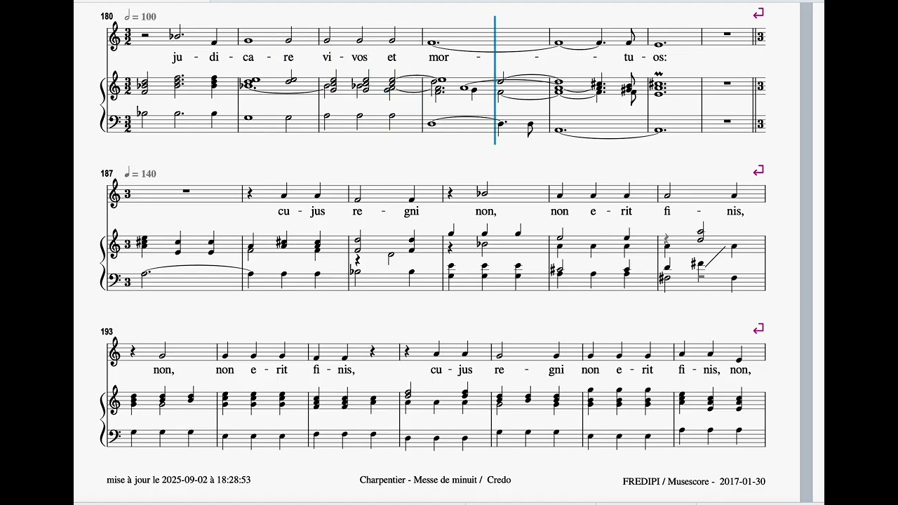 Credo Alto Messe de minuit de Charpentier practice track