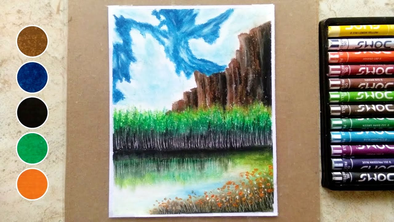 oil pastel drawing with 12 colours ♡ reflection