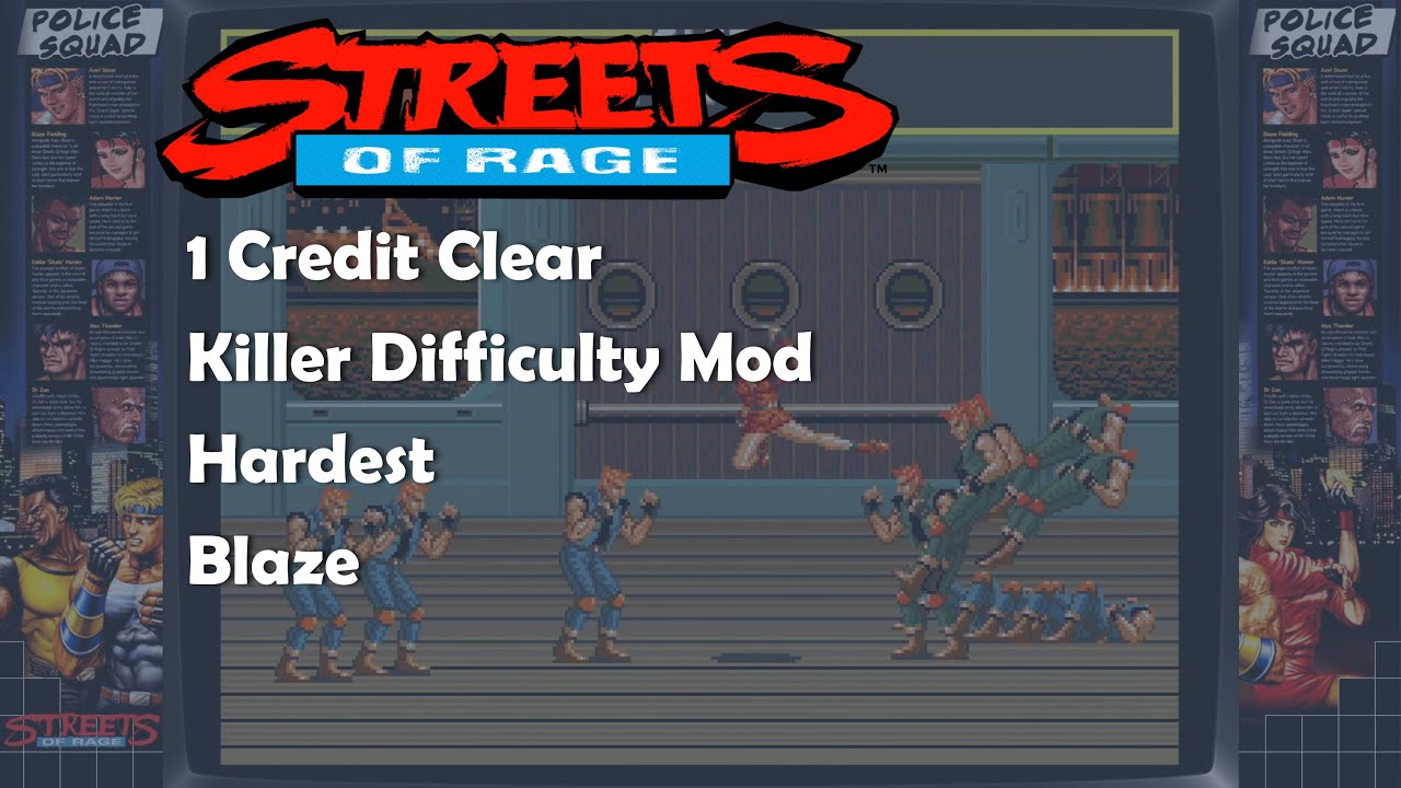 Streets of Rage (Genesis) Killer Difficulty Mod 1CC with Blaze (Hardest Difficulty)