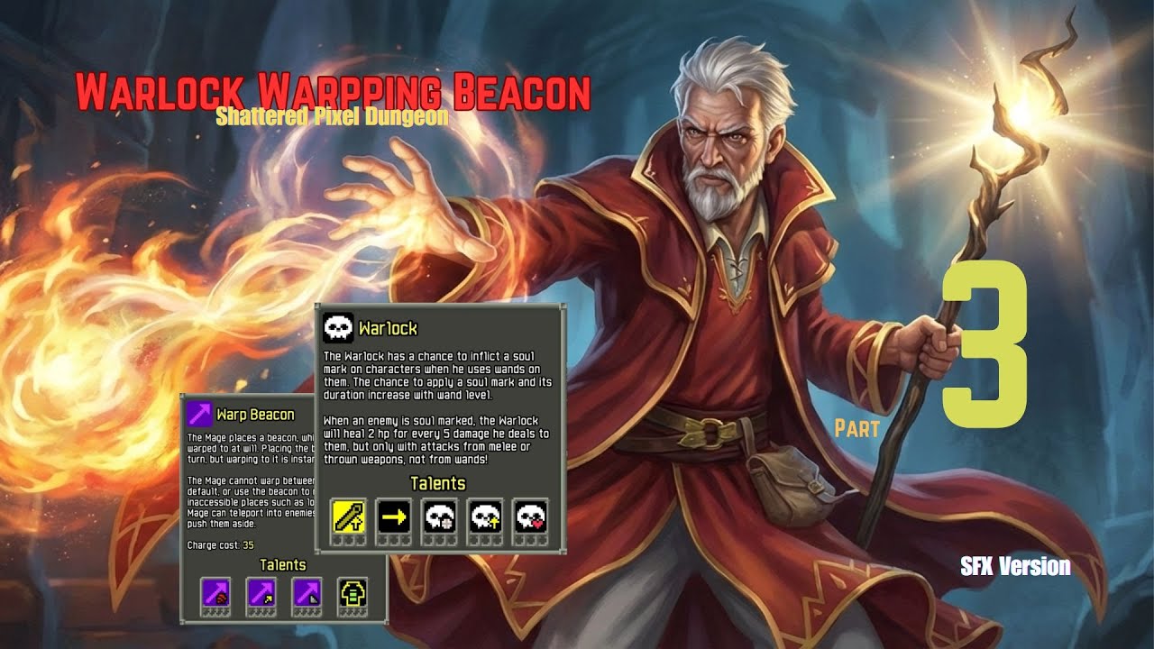 Shattered Pixel Dungeon Warlock warp Beacon True Ending Gameplay SFX (Part 3)