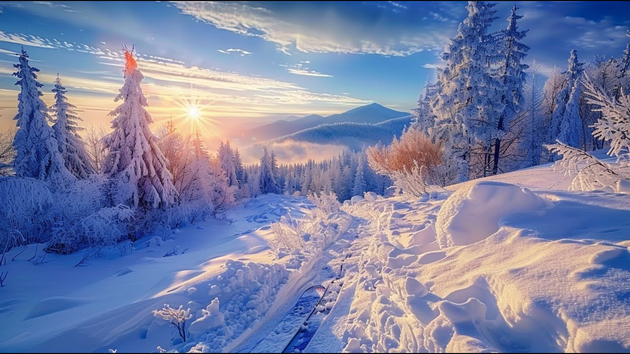Peaceful Mountain and Lake Views 🌄  Calm Music for Relaxation, Study & Sleep