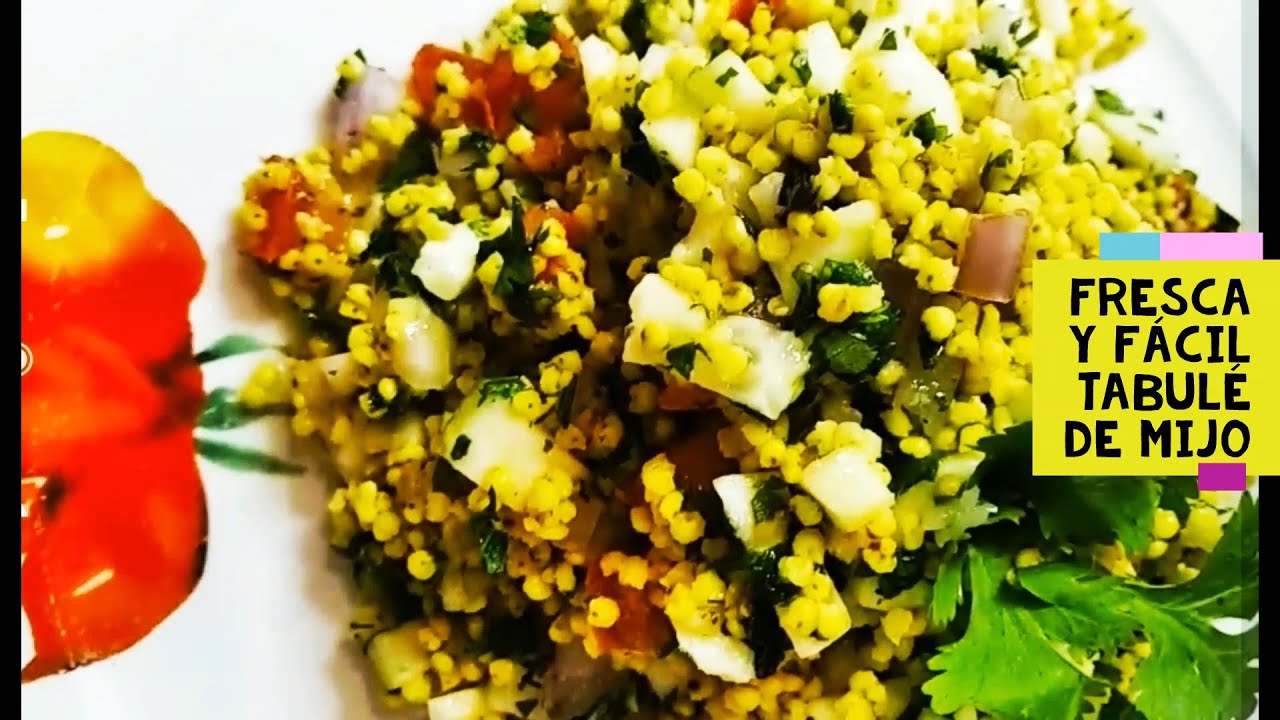 CÓMO preparar #TABULÉ🧅 de #MIJO. #ENSALADA🥒🍅 fresca, #FÁCIL y #SINGLÚTEN.
