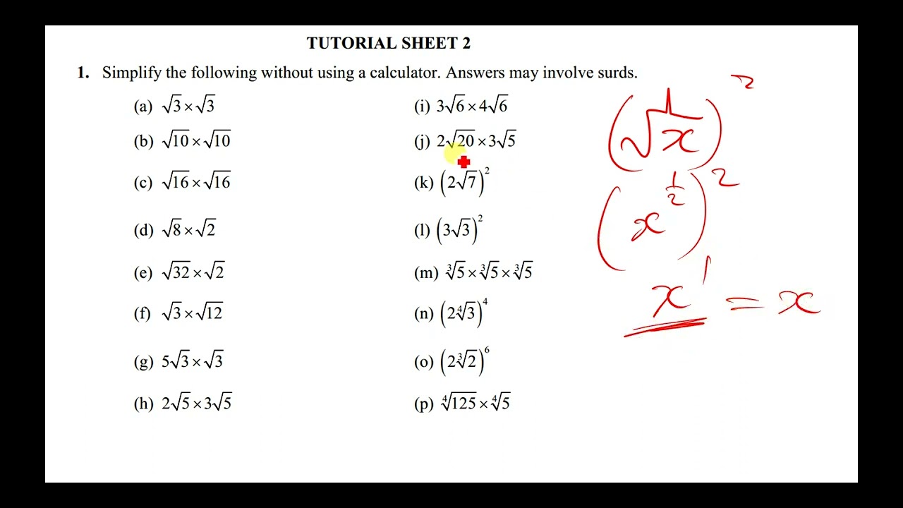 SIMPLIFYING SURDS WITHOUT USING A CALCULATOR APEX UNIVERSITY