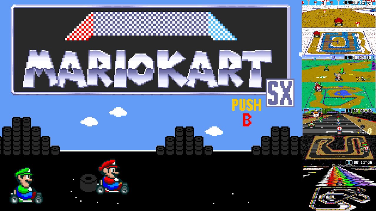 Mario Kart SX (SNES Hack) Full Game 100cc *LATEST VERSION OF TRACKS IN DESCRIPTION*