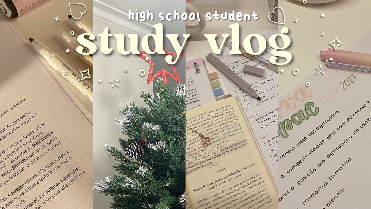 study vlog 🔗 life of a high school student, lots of studying