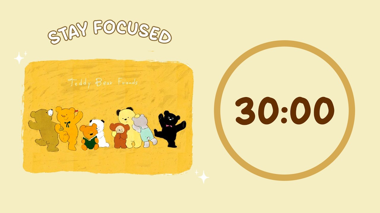 🧸 Study with Me | Teddy Bears Playing Together | 30/5 Timer | Chill Lo-fi 🎶 | 4 Hour Focus Session