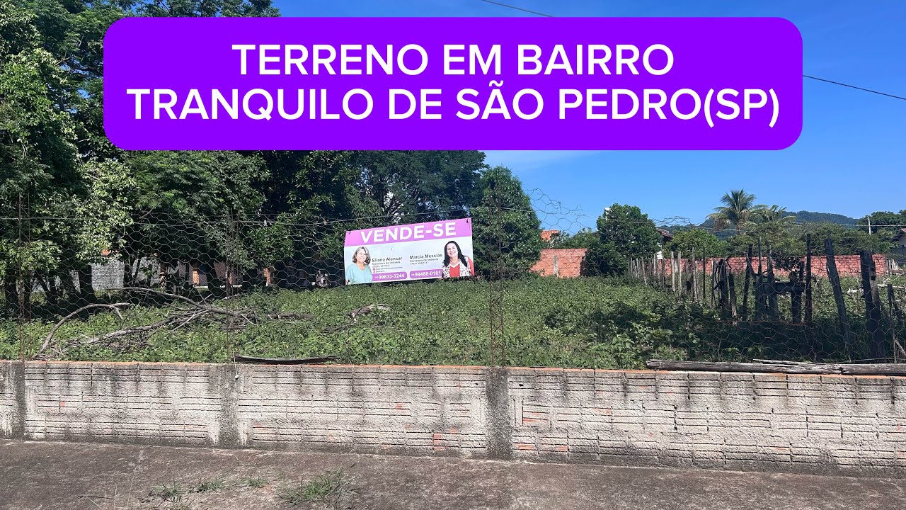 Terreno Plano à Venda – 688 m² – Bairro Tranquilo em São Pedro (SP)