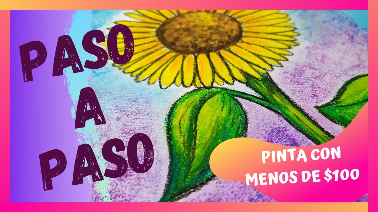 PINTA FÁCIL ✅ UN GIRASOL CON GISES PASTEL! | 🌻🎨