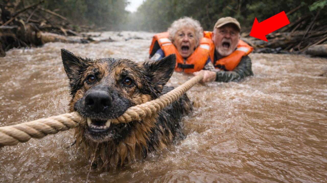 Dam Burst! Elderly Couple Trapped In Flood! My Dog Jumped In & Dragged Them Through Killer Current!