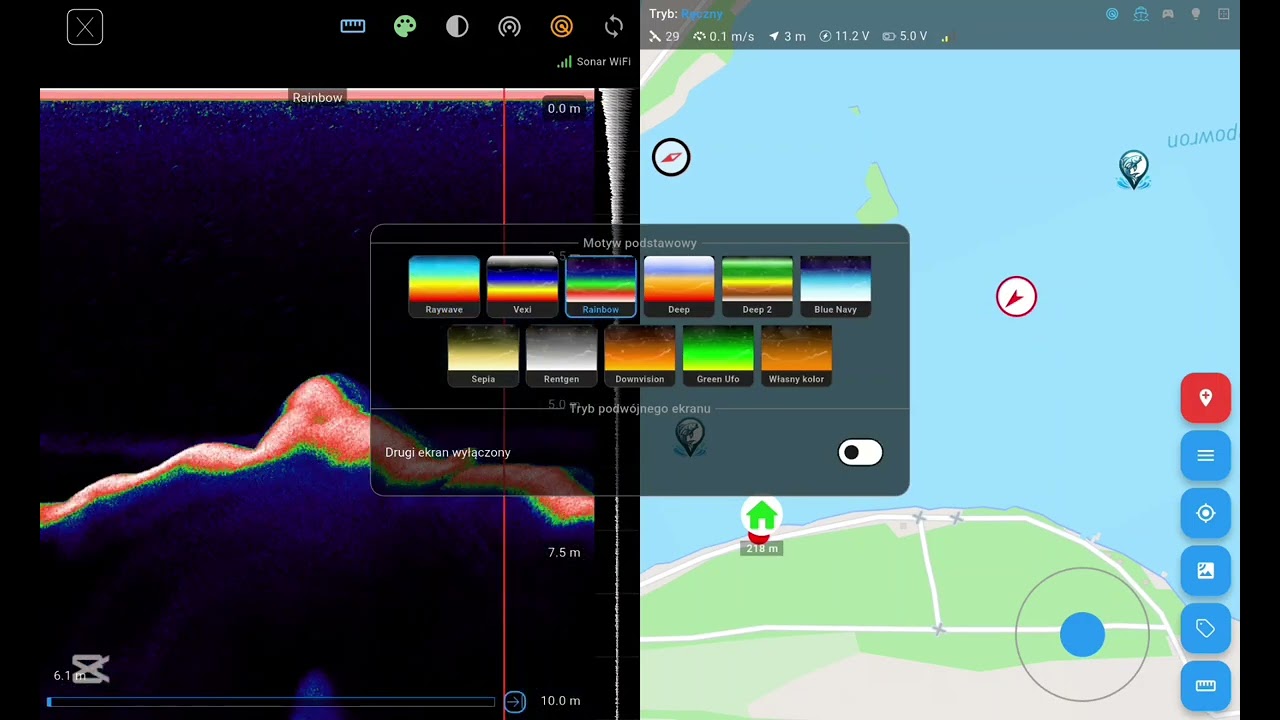 Ł&oacute;dka zanętowa Snake z systemem Extreme One wraz z echosondą Extreme-Master Sonar s200