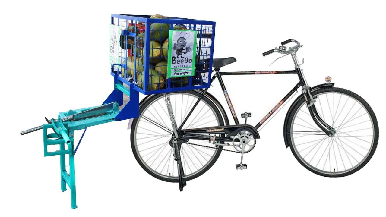 Movable Tender Coconut Cutting Machine - Bicycle, Tricycle, Two Wheeler, 4 Wheel Cart