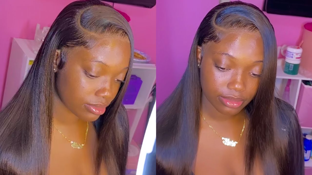 SIDE PART FRONTAL WIG TUTORIAL WITH MINIMUM BABYHAIRS ❤️