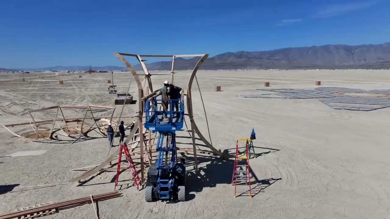 Aug 16 Camp Fly Around and Update - Temple of the Deep for Burning Man 2025 Build Update