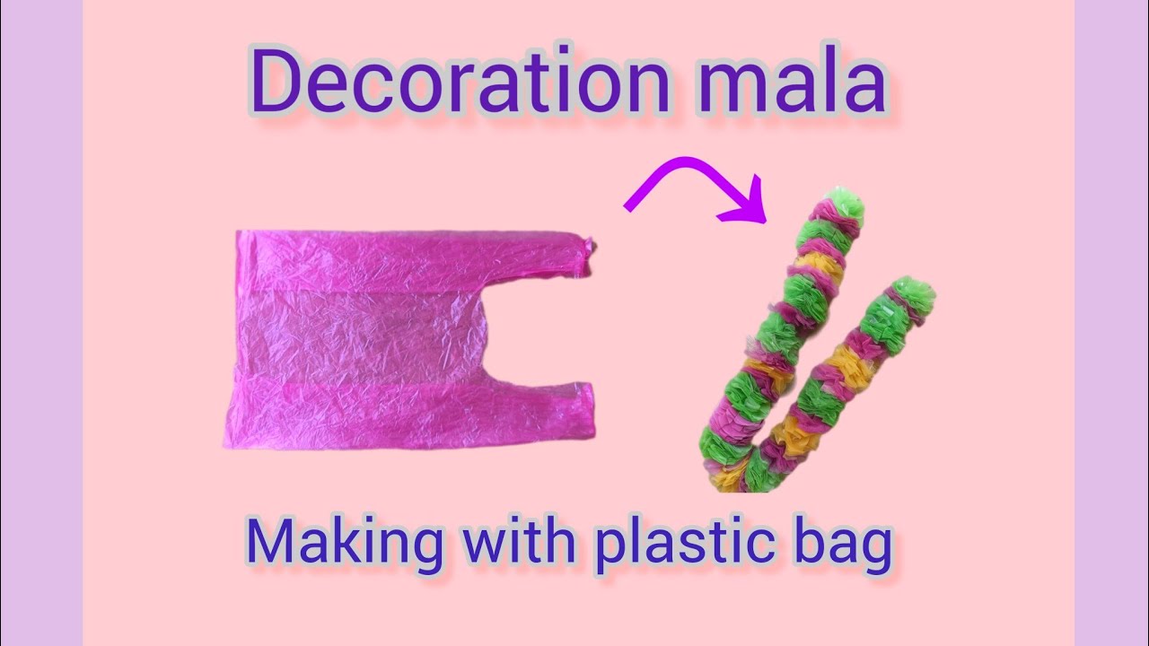 Decoration mala making with plastic bag 💗#youtube#design #craft #decoration #youtuber.
