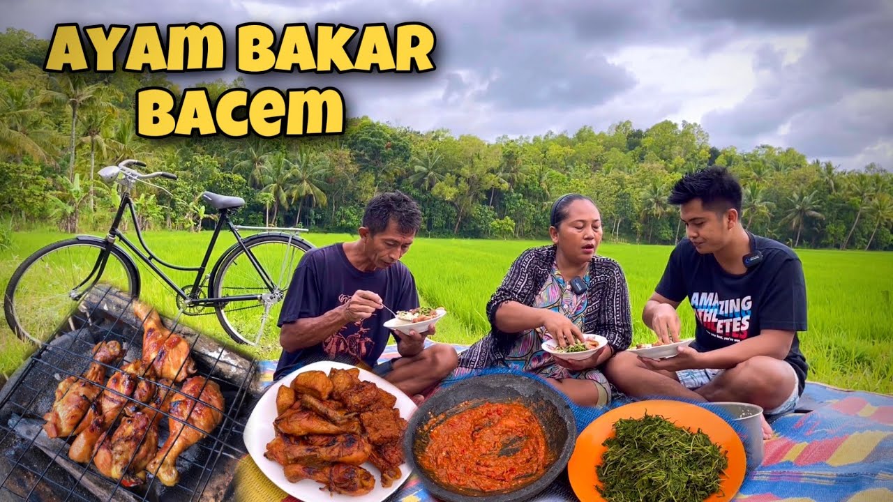 AYAM BAKAR BACEM || MAKAN DI PINGGIR SAWAH ⁉️