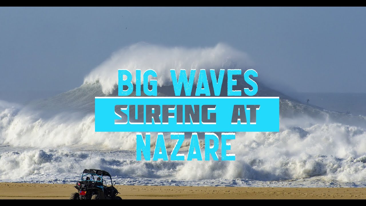 Big wave surfing at Nazar&eacute;, Portugal