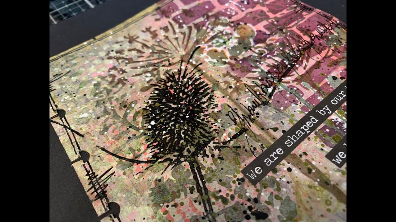 Art Journal Page with a gelliplate background 