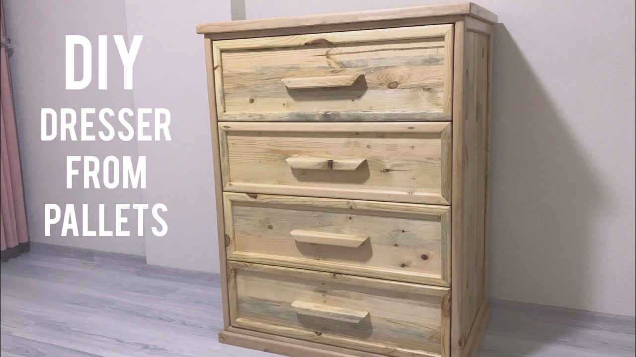 Paletten şifonyer yapımı / Making dresser from pallets / Diy dresser from pallets / Wooden dresser