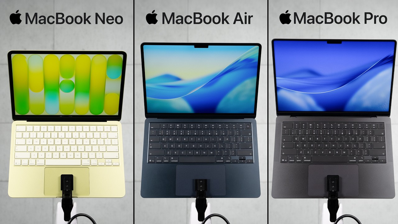 MacBook: Neo против Air против Pro (лабораторное тестирование)