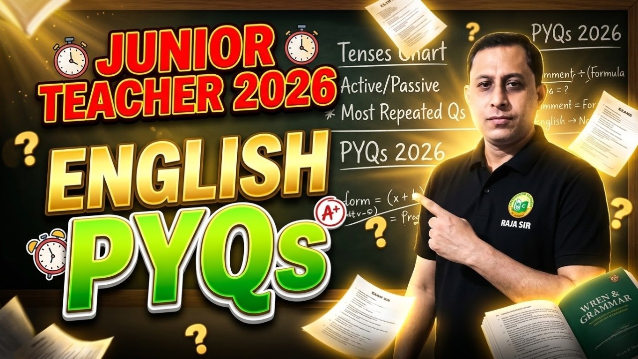 Junior Teacher 2026 English PYQs || Most Repeated Questions with Tricks