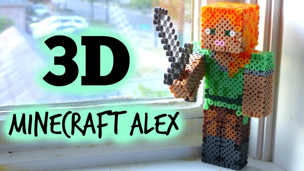 3D фигурка Minecraft Алекс из бисера Perler (ПОЛНОЕ РУКОВОДСТВО)