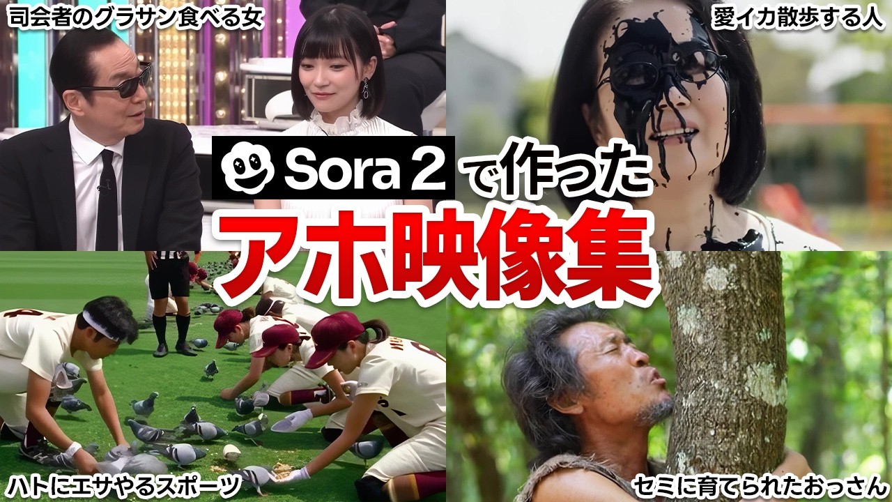 【AIコント】sora2で作ったイカれた世界の映像集