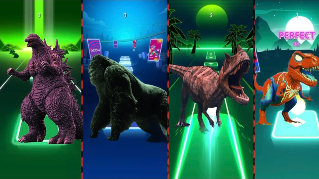 Godzilla🦁 KingKong🦍 Dinasours🦖 Dinasours #tileshop #battle #video #vs #challenge #youtubeshorts 