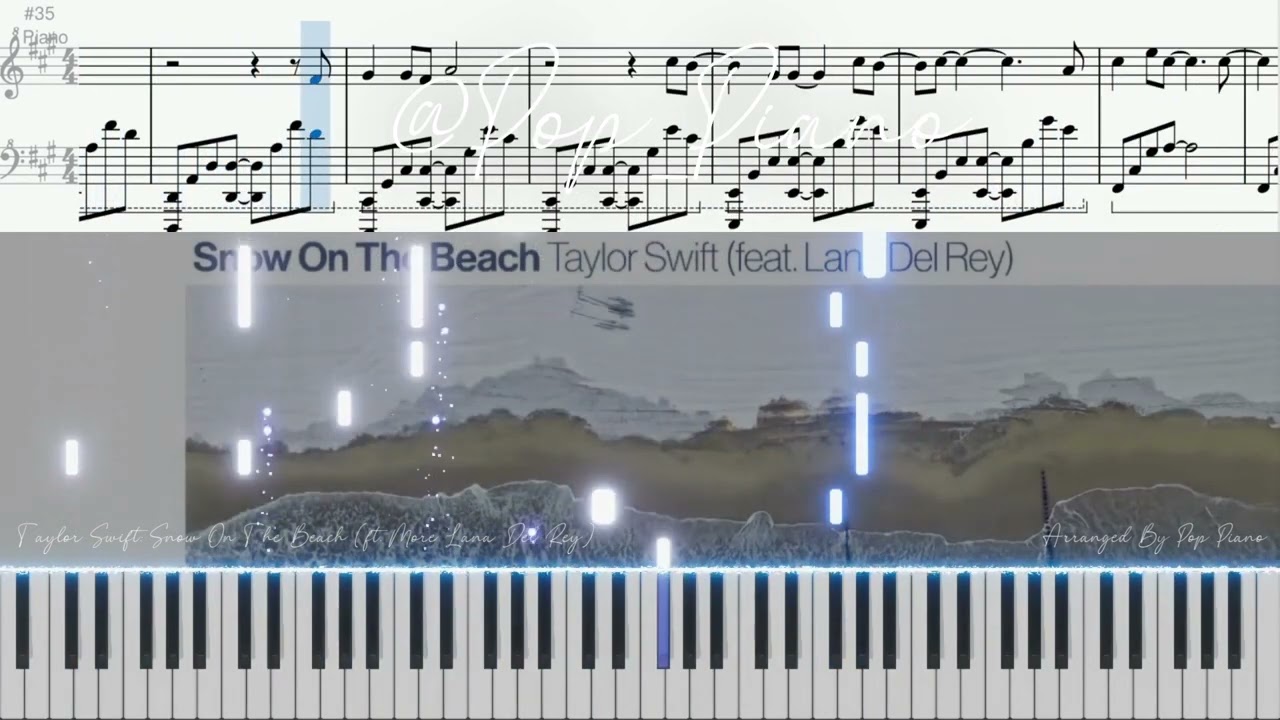 Taylor Swift ft. MORE Lana Del Rey - Snow On The Beach PIANO TUTORIAL