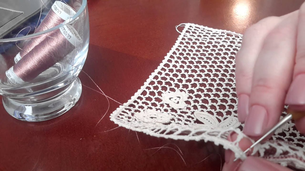 Decorative edging with surface stitch.