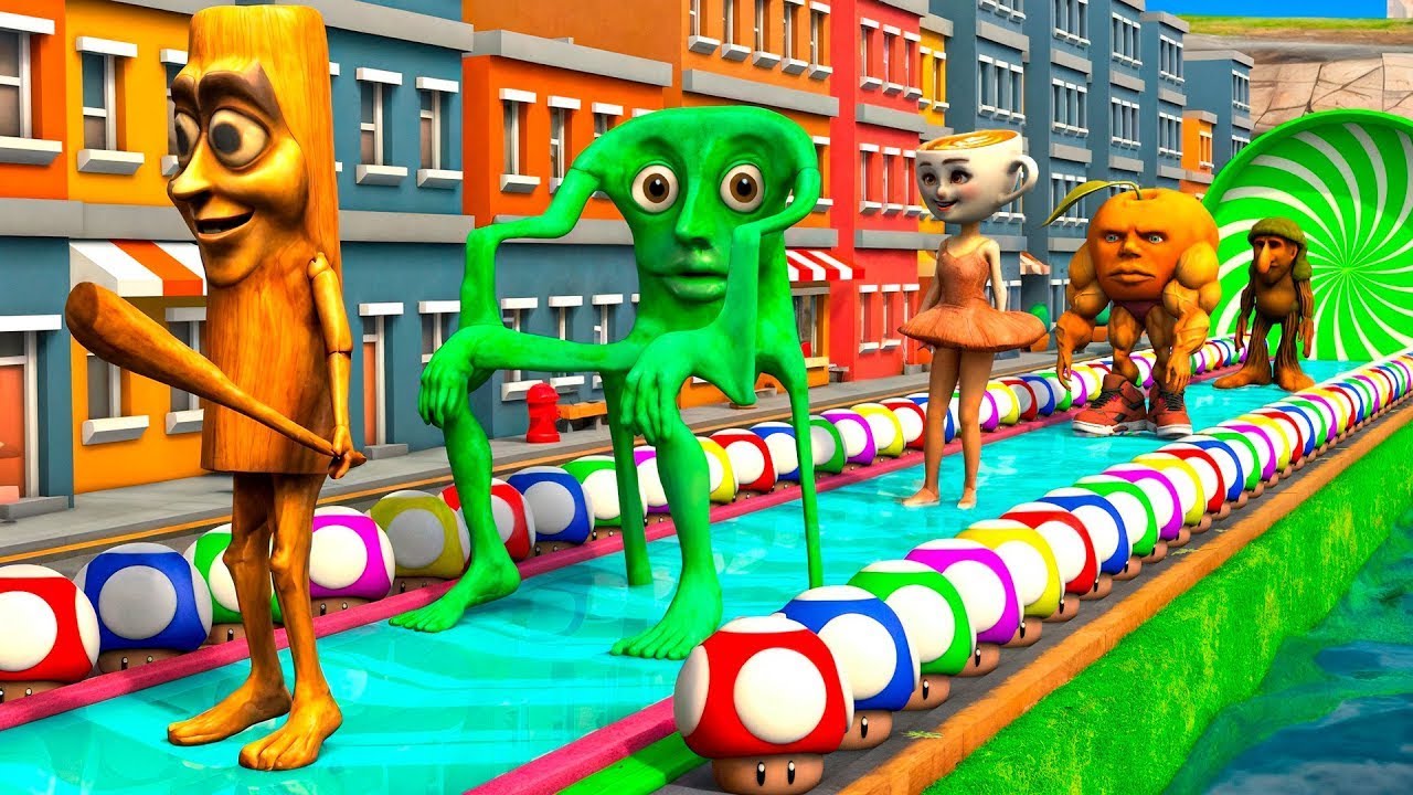 Long Slide Game With Cow Elephant Gorilla Hippopotamus Tiger 3d Animal Game Funny 3d Animals