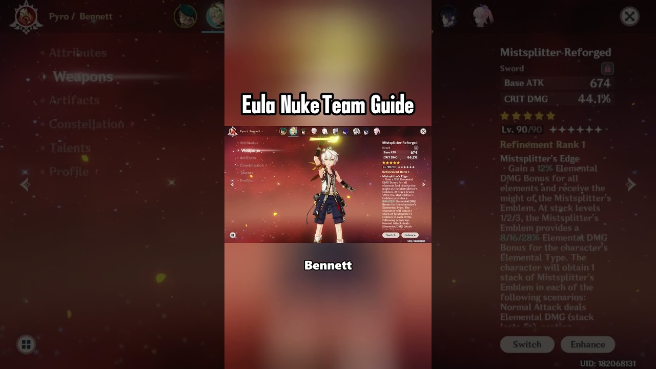 Руководство по команде Eula Nuke #genshin #genshinimpact #genshintips #eula