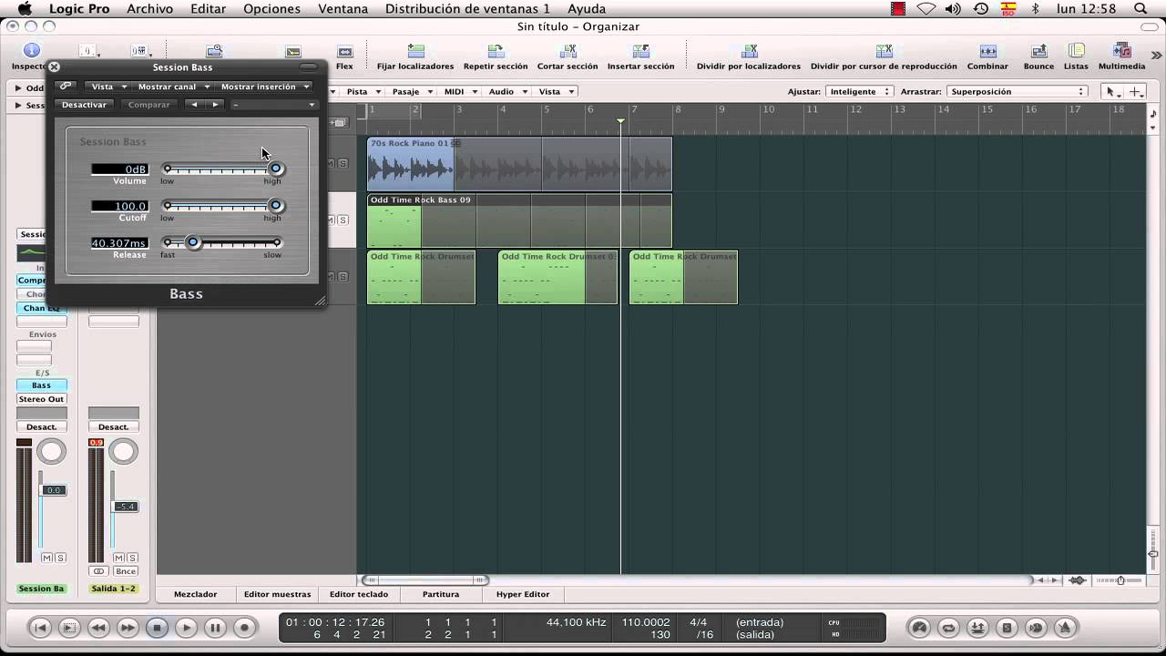 Tutorial Logic Pro 9 en español- El uso de bucles en nuetro projecto