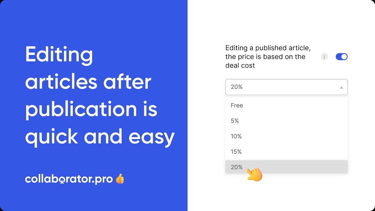 New Feature on Collaborator: Edit Published Articles and Earn More