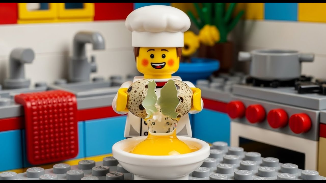 Cracking Real Quail Eggs In A LEGO Kitchen 🥚🧱