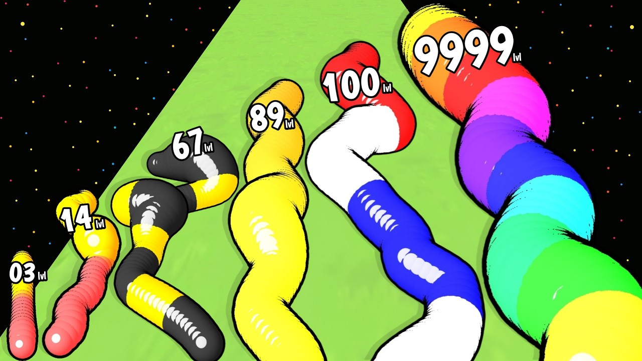 Gummy Worms Race - Level Up Worm Max Level Gameplay (New Update)