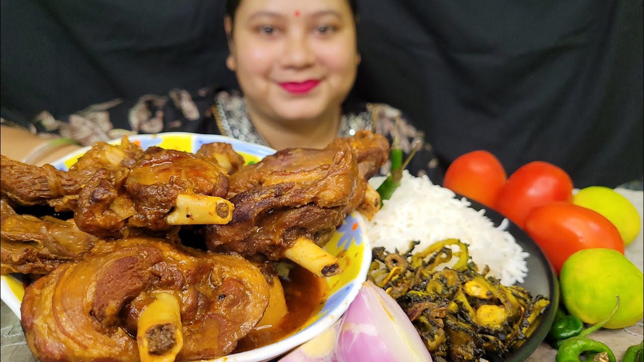 Asmr Eating Village Style Spicy Mutton Curry With Hot Rice|Mutton Curry With Rice Eating Challenge🔥🥩