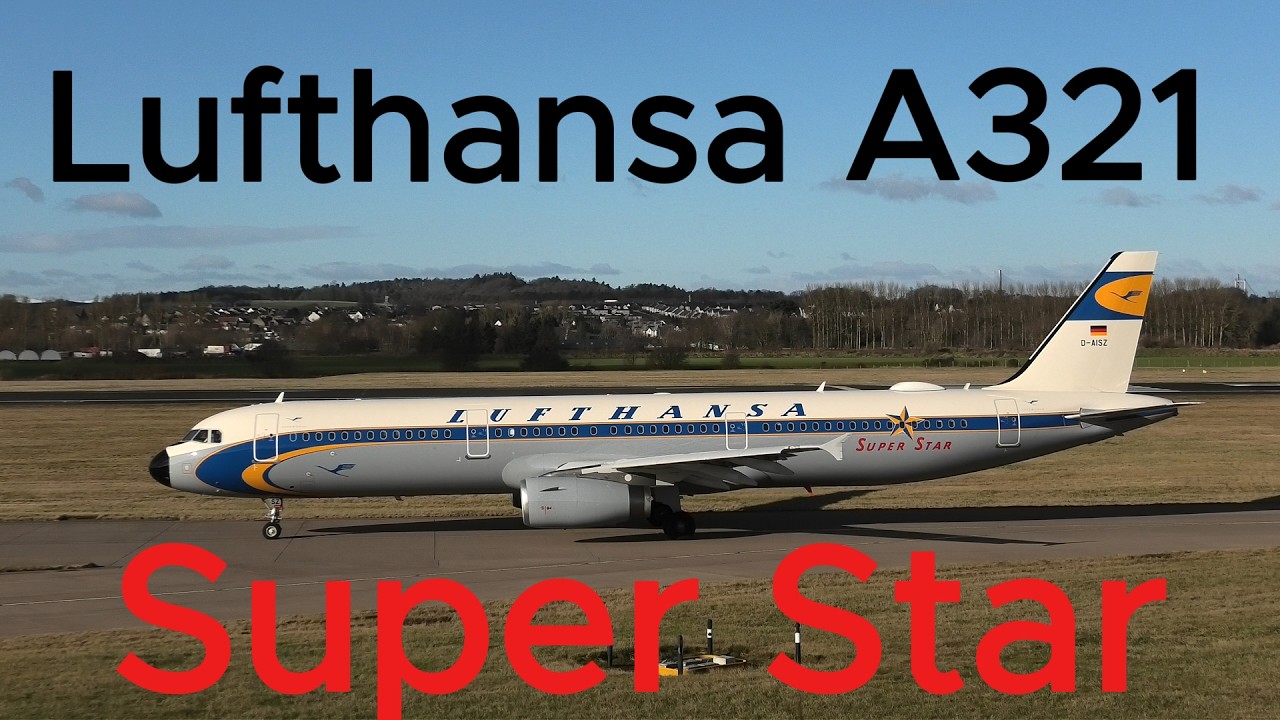 SPECIAL LIVERY Watch Lufthansa A321 Super Star Heritage Livery take off from Edinburgh Airport
