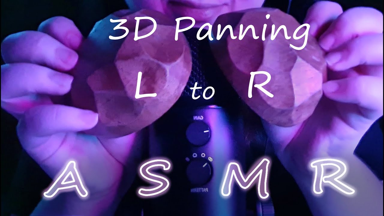 [ASMR] 3D Panning effect / Wood Tapping And Wood Scratching /  L to R / No Talking
