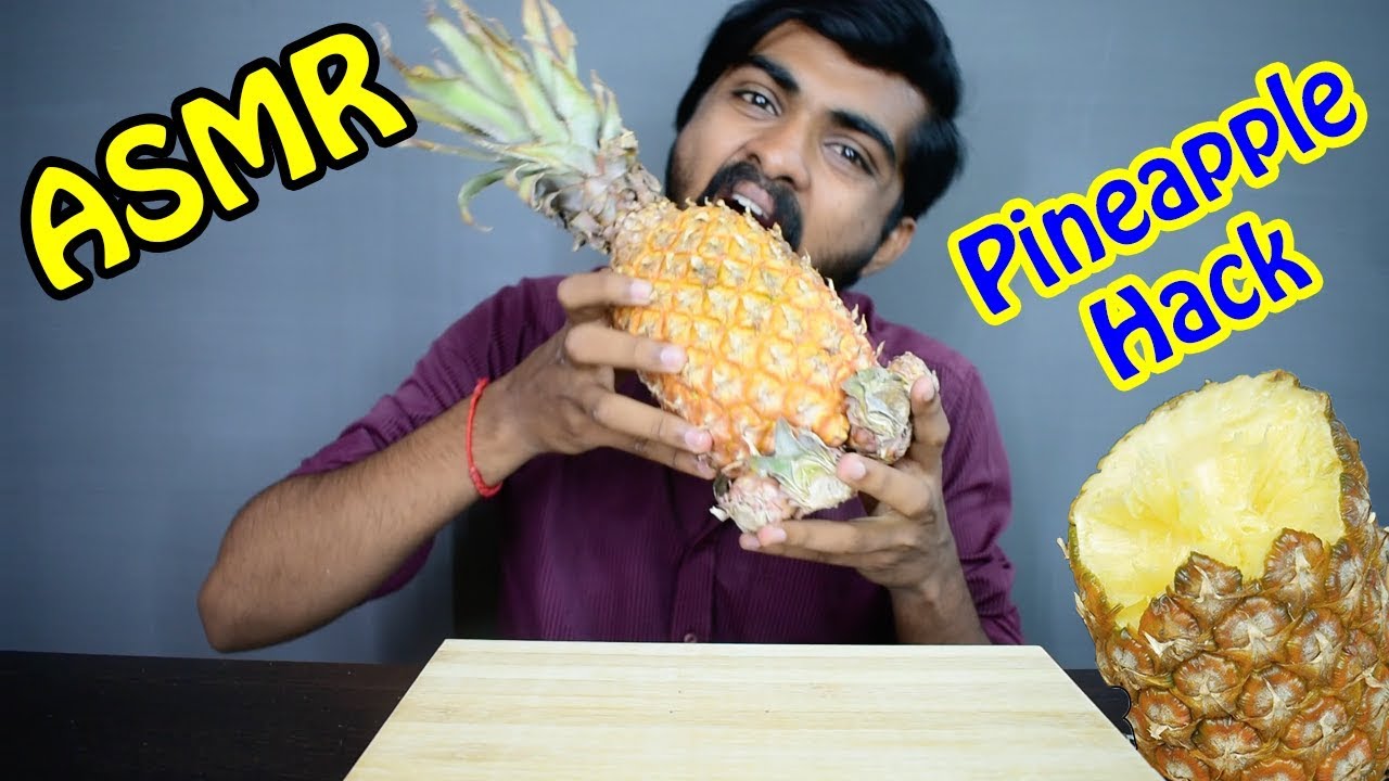ASMR How to eat PINEAPPLE in right way | *Hack EATING SOUND | Eating Pineapple Wrong Way|
