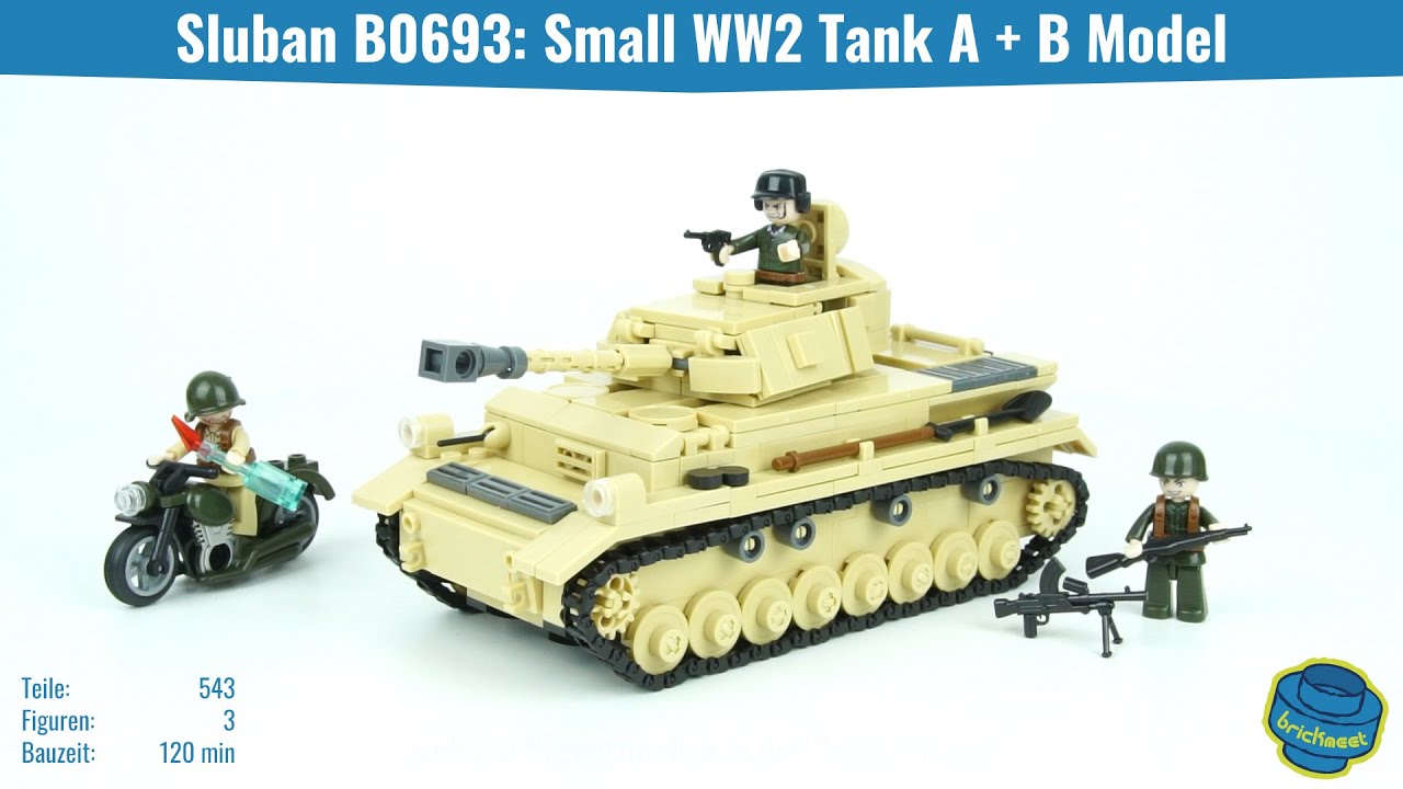 Sluban B0693 Small WW2 Tank A + B Model - Speed Build Review