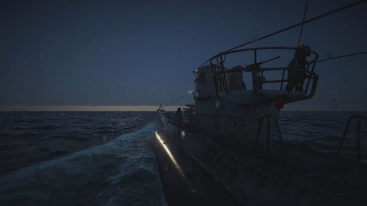 UBOAT WWII German Submarine Storm Navigation | Ambient Sound, No Commentary, Relaxing ASMR Gameplay