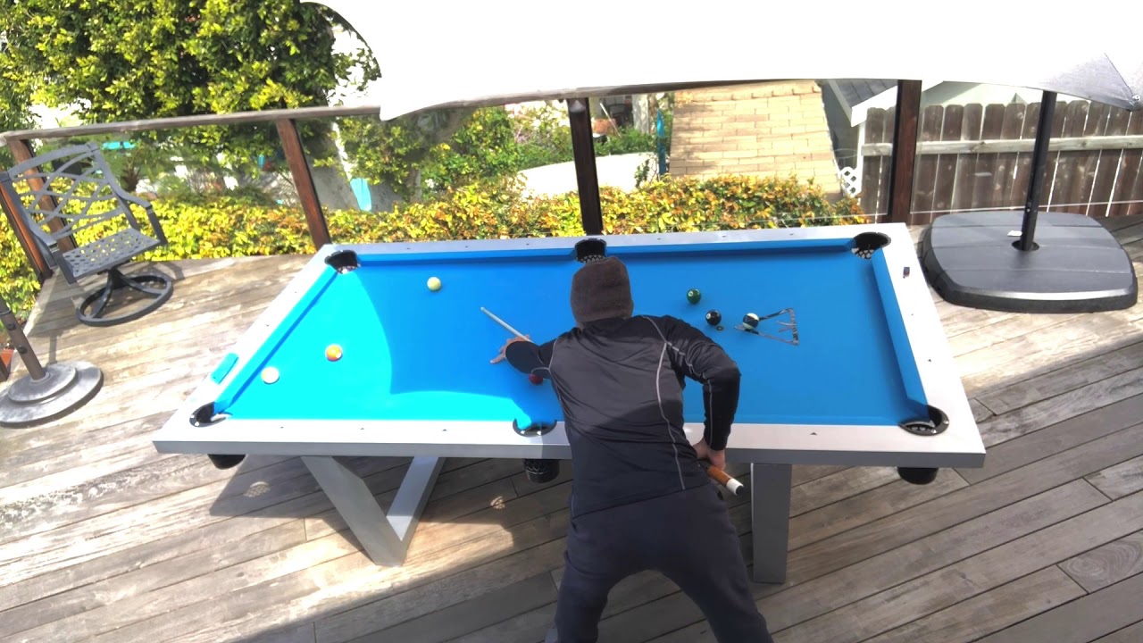 10 Ball Runout on outdoor pool table  10ボール取り切り　アウトドアビリヤードテーブル (