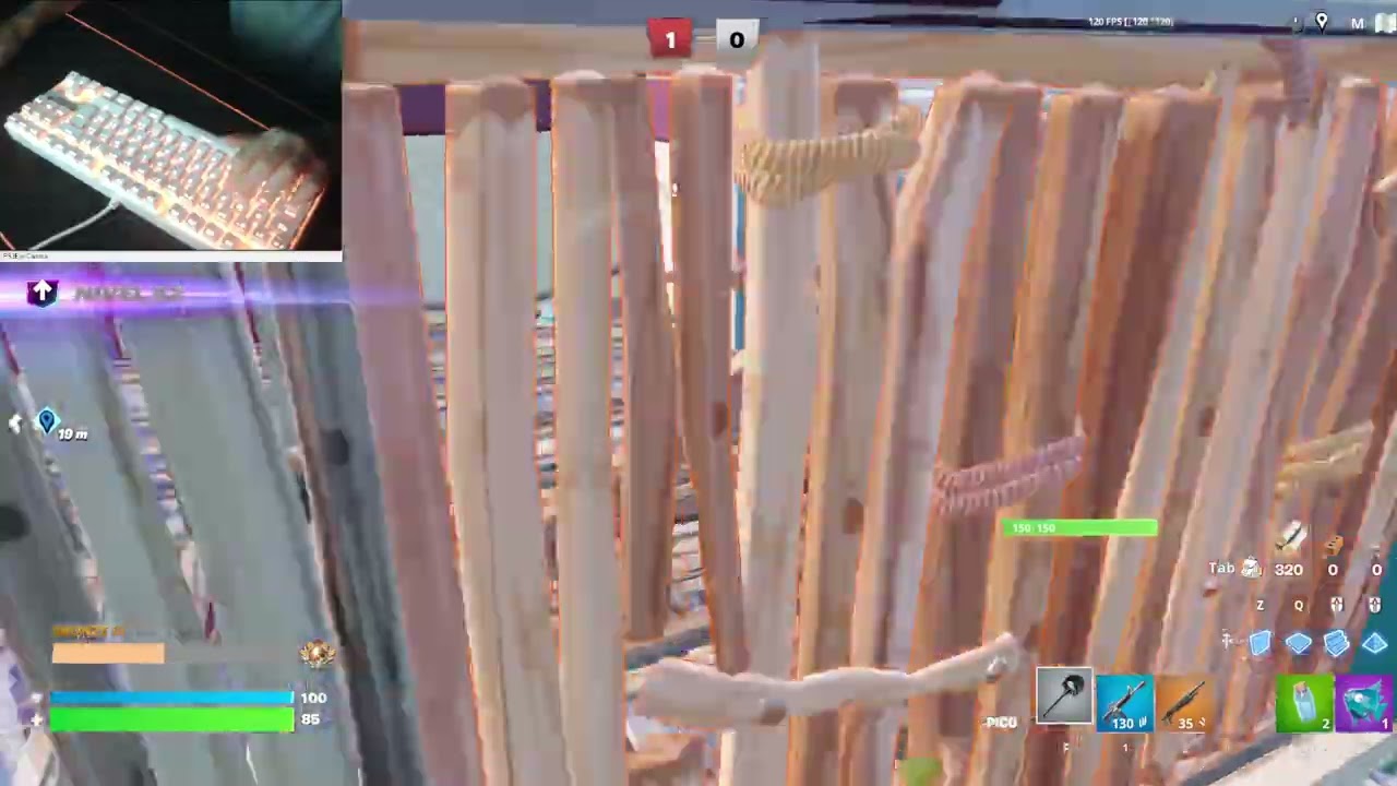 Jugando 1v1 en Fortnite