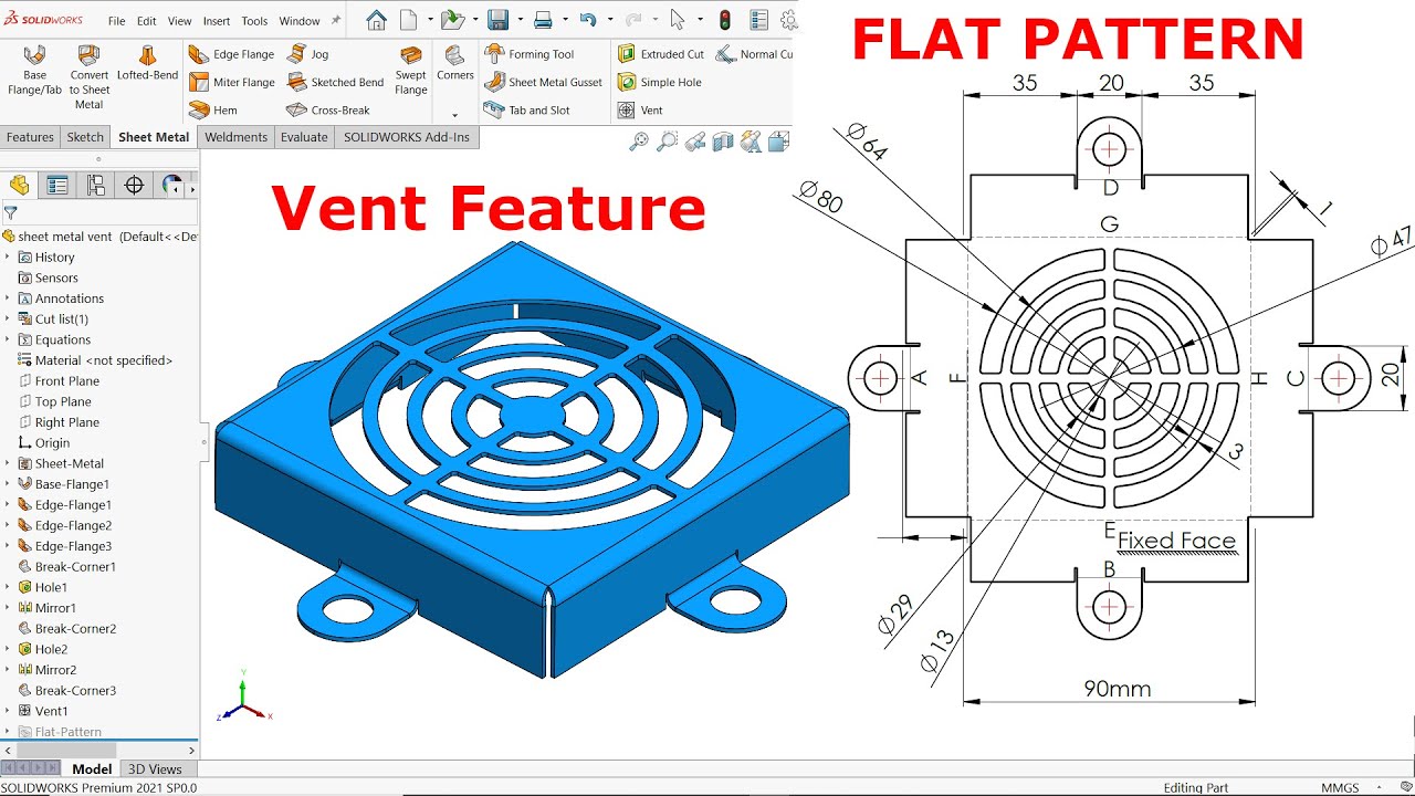 Solidworks Sheet metal-Vent Feature