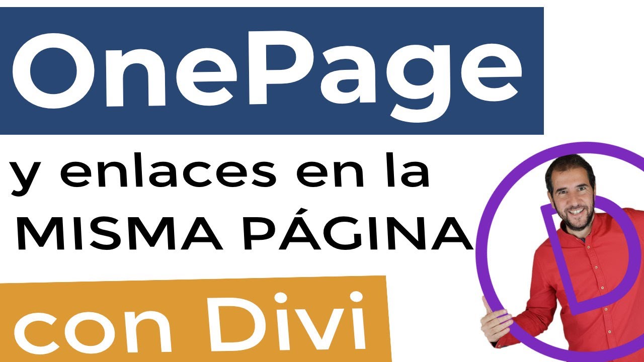 ▷▷ Como hacer una ONEPAGE 👉 o enlaces en la MISMA PÁGINA (ancla) 👉 con Divi