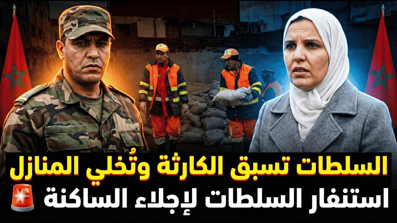 🚨 واد المحنش بتطوان: لحظة إخلاء المنازل المهددة بالفيضان